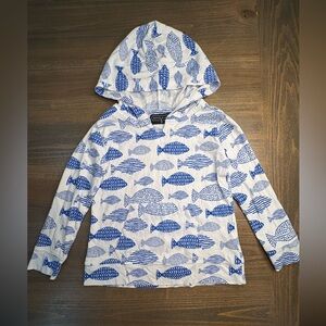 Duffield Lane Lightweight 100% cotton Fish Hoodie size 6/7